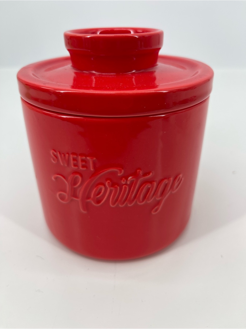 ⭐️Red 'Sweet Heritage' Ceramic Butter Bell